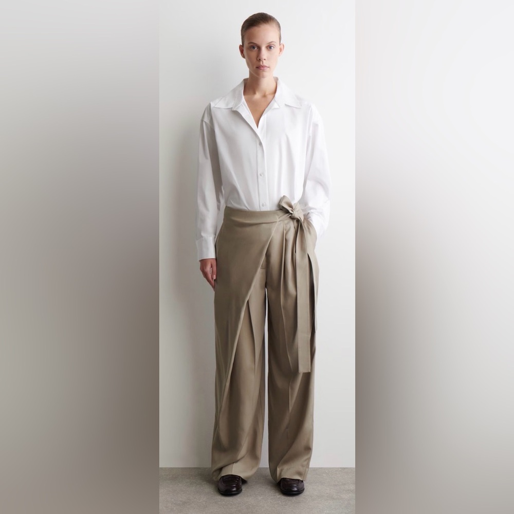 COS Fluid Wrap-Front Wide-Leg Pants - NWT